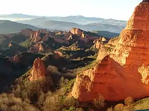 Image 64Landscape resulting from the ruina montium mining technique at Las Médulas, Spain, one of the most important gold mines in the Roman Empire (from Roman Empire)