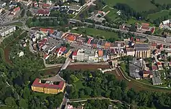 Aerial view of the centre of Jaroměř