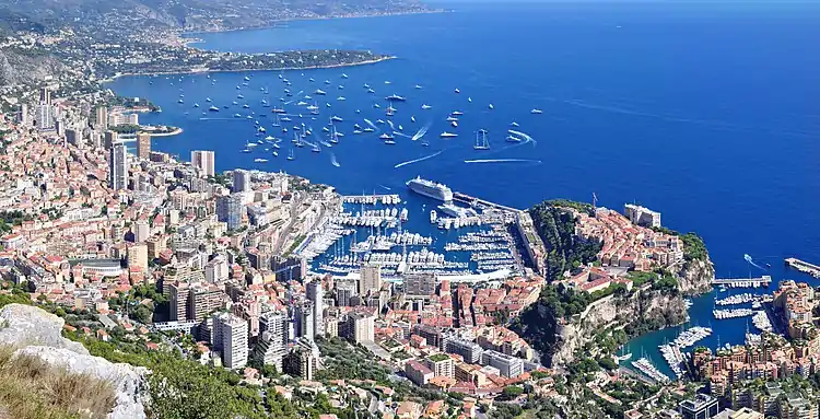 Image 17Panoramic view of Monaco from the Tête de Chien (Dog's Head) high rock promontory (from Monaco)