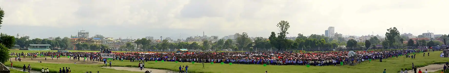 Panoramic Human Flag