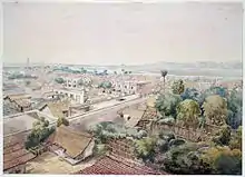 A panoramic view of Amarapura looking towards the south-west in 1855 by Colesworthey Grant