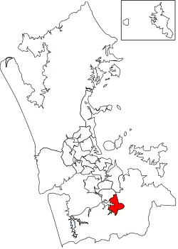 Location of Manurewa