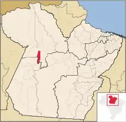 Location of Belterra in the State of Pará, Brazil