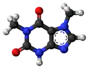 Ball-and-stick model of the paraxanthine model