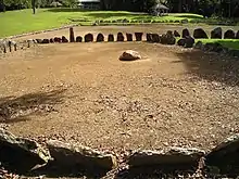 Caguana Ceremonial Ball Courts Site (batey), outlined with stones in Utuado, Puerto Rico