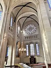 The transept, with small rose window