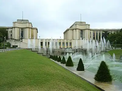 Palais de Chaillot in Paris by Louis-Hippolyte Boileau, Jacques Carlu and Léon Azéma from the 1937 Paris International Exposition