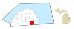 Location within Huron County