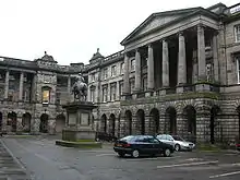 The Robert Reid designed facade of the Law Courts in Edinburgh's Parliament Square