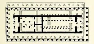 The Older Parthenon (in black) was destroyed by the Achaemenids, and then rebuilt by Pericles in 438 BCE (in grey).