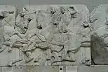 Overlapping riders in profile, from the Parthenon Frieze