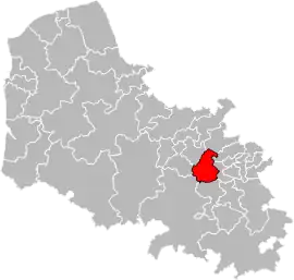 Location of Bully-les-Mines within the department