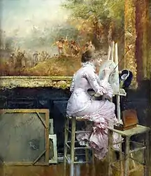 Watercolourist in the Louvre, c. 1889