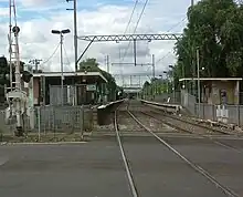 Southbound view, taken from the Gaffney Street level crossing, in March 2005