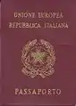 Cover of passport as issued from 1998 to 2006