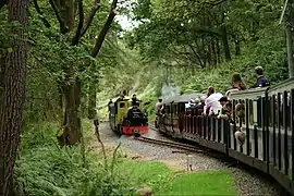 Trains passing at the loop, just to the west of the halt