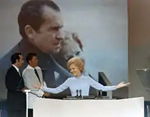 First Lady Pat Nixon addresses the 1972 convention