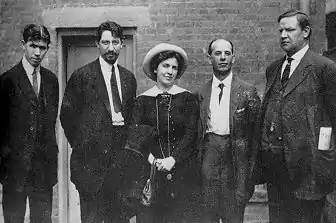 Image 55Strike leaders at the Paterson silk strike of 1913. From left, Patrick Quinlan, Carlo Tresca, Elizabeth Gurley Flynn, Adolph Lessig, and Bill Haywood.