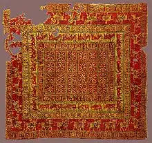 Pazyryk carpet, manufactured in Central Asia or the Near-East.