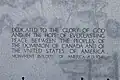 Inscription in front of the Nancy Brown Peace Tower