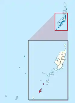 Location of Peleliu in Palau