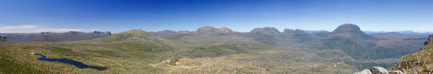 Pelion Range from Mount Oakleigh, Lake St Clair National Park