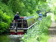 Pendeford Rockin' or 'The Narrows', here the canal is a narrow cutting through an outcrop of Keuper Sandstone either side of the Forster Bridge at Pendeford.