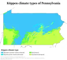 Image 39Köppen climate types in Pennsylvania (from Pennsylvania)