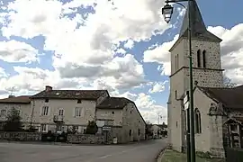 The church in Pensol and other buildings