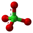 Ball-and-stick model of the perchlorate ion