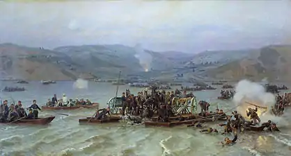 Crossing of the Russian army across the Danube (1883, in the Artillery Museum, Saint Petersburg)