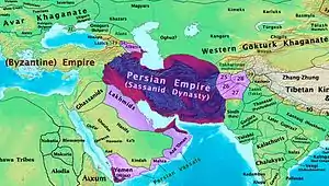 Image 26The Persian Empire in the Sassanid era on the eve of the Arab conquest, c. 600 AD. (from Bahrain)