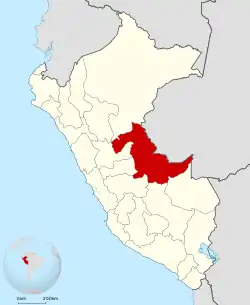 Location of the Ucayali department in Peru