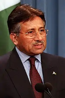 A portrait of Pervez Musharraf