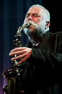 Brötzmann playing in 2010