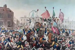 Image 24The Peterloo Massacre was a major event in the history of the city. (from History of Manchester)