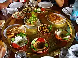 Image 18A large plate of Jordanian mezze in Petra (from Culture of Jordan)