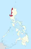 Map of the Philippines highlighting the Ilocos Region