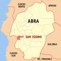 Map of Abra with San Isidro highlighted