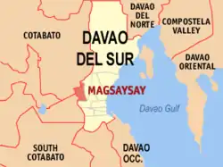 Map of Davao del Sur with Magsaysay highlighted