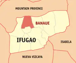 Map of Ifugao with Banaue highlighted