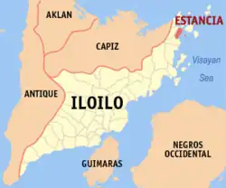 Map of Iloilo with Estancia highlighted