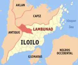 Map of Iloilo with Lambunao highlighted