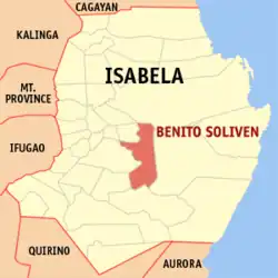 Map of Isabela with Benito Soliven highlighted