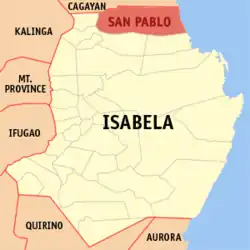 Map of Isabela with San Pablo highlighted