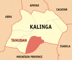 Map of Kalinga with Tanudan highlighted