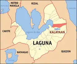 Map of Laguna with Kalayaan highlighted