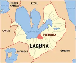 Map of Laguna with Victoria highlighted