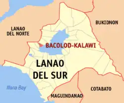 Map of Lanao del Sur with Bacolod-Kalawi highlighted