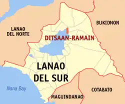 Map of Lanao del Sur with Ditsaan-Ramain highlighted